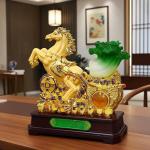 Ngựa phát tài chất liệu ngọc dát vàng A13